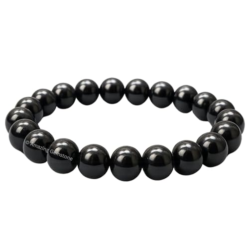 Amazing Gemstone Crystal Bracelet for Women Men's Gifts - Protection Healing Crystal Bracelet - 8mm Gemstone Beaded Stretchable Bracelet Pulseras Para Hombres Mujer Stocking Stuffers Mothers Day Gift (Black Obsidian) - color: Black Obsidian