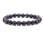 Amandastone Natural Gemstone 8mm Round Beads Stretch Bracelet 7 Inch - color: Bronzite