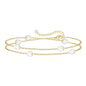 Zeffy Gold Pearl Beaded Bracelet for Women, 14K Gold Plated Jewelry Set With Paperclip Link Chain, Trendy Stack Bracelets - style: Double-Layered Pearl Bracelet