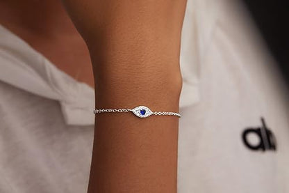3mm Diamond Classic Tennis Bracelet for Women Dainty, Gold Jesus Cross Bracelets Trendy, 14K Gold Plated Heart/Evil Eye/Pearl/Starfish & Seashell Charm Bracelets for Women Bulk - style: Silver Evileye