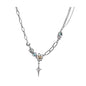 Y2k Irregular Necklace Star Pendant Moonlight Stone Fashion Collar Chain Design Spicy Silver Jewelry for Women - color: Style2