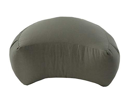 Kapok Crescent Zafu Meditation Cushion, Olive - color: Olive