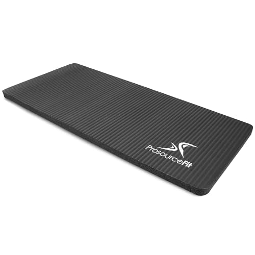 ProsourceFit Extra Thick Yoga Knee Pad and Elbow Cushion 15mm (5/8”) Fits Standard Mats for Pain Free Joints in Yoga, Pilates, Floor Workouts - color: Black, size: 5/8"/15mm (Single)