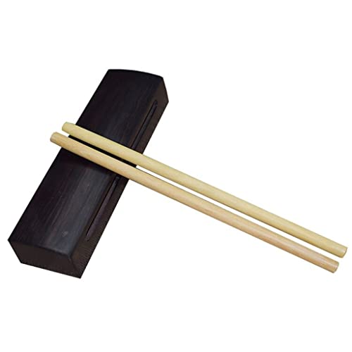 Wooden Mallet Block,Black Sandalwood High-pitched Square Clapper,Hand-made Solid Hardwood,Loud And Resonant Tone, Percussion Instrument Clapper With Percussion Stick
