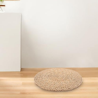 Woven Meditation Floor Pillow Cushion 40x40cm Natural Straw Mat Traditional Yoga Sitting Pad for Adults Zen Meditation and Tatami Seating Cushion
