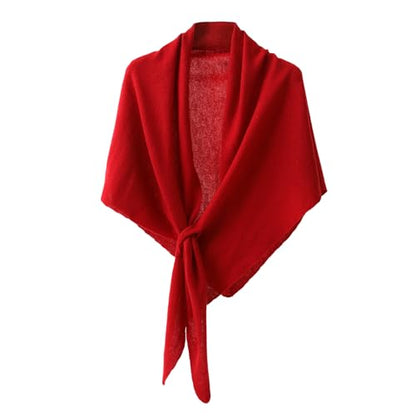 Cashmere Blend Shawl Wraps for Women,Cashmere Poncho Pashmina for Women Travel Scarf for All-Season with Gift Box - color: Red