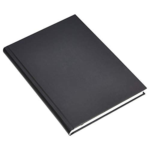 Amazon Basics Professional Hardcover Writing Journal for Journaling and Note Taking, Sturdy, Perforated Pages, 10.5 x 7.5 inches, Black, 2-Pack