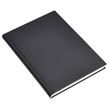Amazon Basics Professional Hardcover Writing Journal for Journaling and Note Taking, Sturdy, Perforated Pages, 10.5 x 7.5 inches, Black, 2-Pack