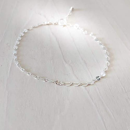 Stacking Bracelet Silver, Minimalist Simple Gourmet Satellite Rectangles Lace Heart Chain Bracelets, 925 Sterling Arm Jewelry for Women, Length 6.5-7.5 Inches - style: Lace Chain