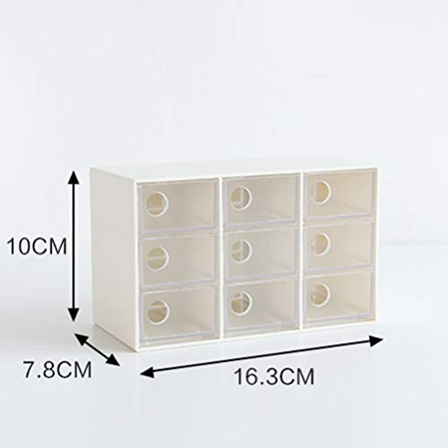 Cabilock 9drawers Mini Jewelry Drawer Organizer Removable for Crafts and Office Supplies White Storage Box for Hair Clips Beads and Items