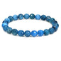 Keleny Gem Semi Precious Gemstones 8mm Natural Quartzite Stone Round Beads Rock Crystal Jasper Stretch Bracelet 7 Inch Unisex - color: Blue,Purple