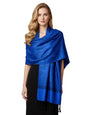 PASKMLNA Paisley Jacquard Pashmina Shawl Wrap Scarf Stole - color: Blue Black