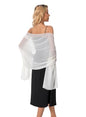 Chiffon Shawls and Wraps for Evening Dresses Women Elegant Soft Scarf Bridal Scarve Wedding Stole - color: Cream, size: Plus Size