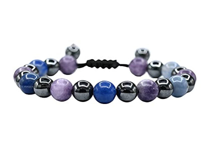 Amazing Gemstone Stop Drinking Alcohol Manifestation Bracelet - Lepidolite Blue Aventurine Hematite Bracelet Set for Men Women Healing Calming Anxiety Stress Relief Gifts(Adjustable) - color: Quit Alcohol