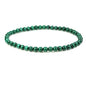 Keleny 4mm Natural Round Beads Gemstones Rock Crystal Stretch Bracelet 7 Inch Unisex - color: Green Malachite