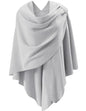 Womens Open Front Poncho Sweater Wrap Topper Knitted Elegant Shawls Cape for Spring Fall Winter - color: Series 1-grey