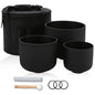 432HZ 7-11 Inch 3 Pcs Black Frosted Crystal Singing Bowl Set for Meditation Healing Yoga Chakra Quartz Crystal Sound Bowls with Heavy Duty Carry Cases and Rubber Mallet,Suede Striker,O-rings