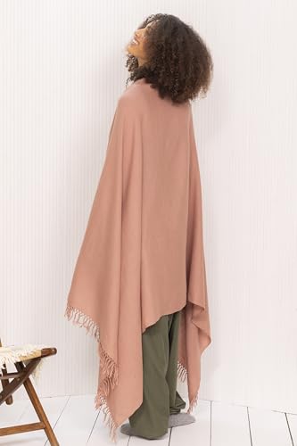 likemary Pashmina Shawls and Wraps - Large Merino Wool Blanket Scarf for Women - Handmade Travel, Meditation & Festival Wrap - color: Dusty Pink 40" X 80"