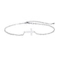 Kyerlyn 14K Gold Plated Handmade Dainty Dot Bracelet Cute Thin Everyday Bracelets for Women Men Size 6.5"+2" Extender - color: Cross:White Gold