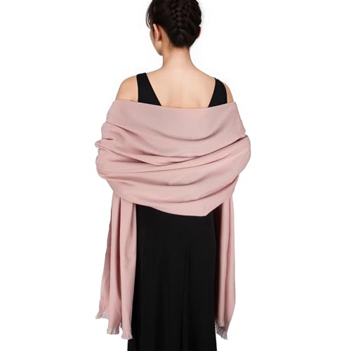 Pashmina shawls and wraps for Evening Dresses Scarf for Women Winter Shawl Wraps for Women Weedings - color: Pink