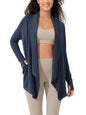 ODODOS Women's Drape Open Front Cardigans Cozy Soft Long Sleeve Casual Wrap Outerwear with Pockets Thumb Hole - color: Navy, size: X-Small