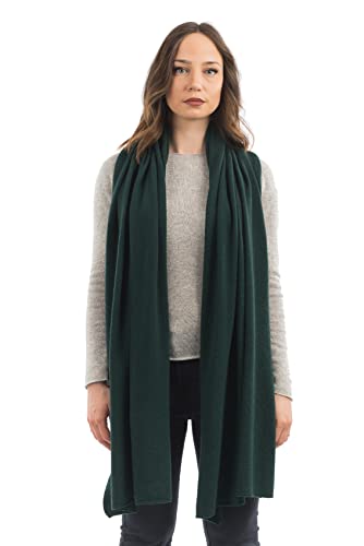Dalle Piane Cashmere Womens Wool Cashmere Blend Stole Soft Italian Shawl Wrap for Wedding Evening Gift Made in Italy - color: Green