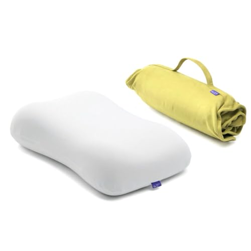 Cushion Lab Travel Deep Sleep Pillow – Compact Memory Foam Neck Pillow for Sleeping, Portable Pillow for Hotels, Camping, Side & Back Sleepers, On-The-Go – Spark