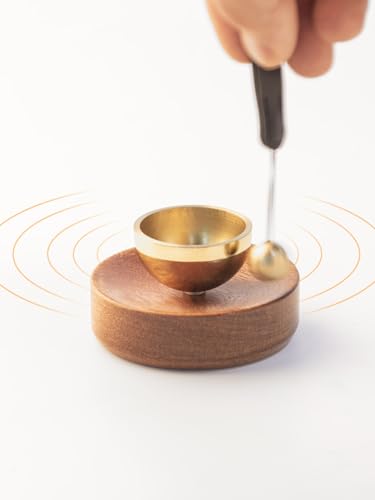 Portable Mini Singing Bowl Set | Beautiful sound and look | Little Tibetan Singing Bowl Set | Easy To Play | Chakra therapy, hand beaten | Creates Beautiful Sound for Healing - color: Brown