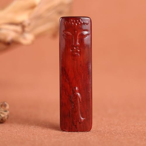 Antique Amulets Wooden Statue Accents Zen Meditation Wood Sculpture Decor for Living Room Spa Or Yoga Studio Centerpiece Books Living Room Bedroom Ornament