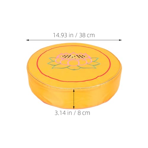 Garneck Meditation Floor Pillow Yellow Floral Seat Cushion Thick Small Zabuton Cushion for Sitting Yoga and Buddhist Worship Floor Mat
