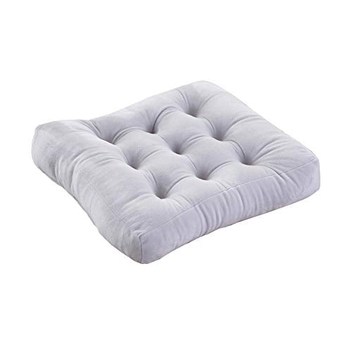 Floor Pillow Square Meditation Cushion Chair Pad Thick Seating Cushion for Yoga Living Room Sofa Balcony Outdoor, (Light Gray, 45x45cm(18''x18'')) - color: Gray, size: 45x45cm(18''x18'')
