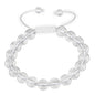 AD Beads Natural 10mm Gemstone Bracelets Healing Power Crystal Macrame Adjustable 7-9 Inch - color: Clear Crystal