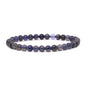 Justinstones Gem Semi Precious Gemstone 6mm Round Beads Stretch Bracelet 6.5 Inch Unisex - color: Iolite