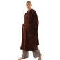 Unisex Meditation Hooded Cloak Warm Comfortable Autumn Winter Monk Clothing ﻿(Brown,L)