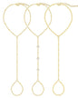 3PCS 14K Gold-Plated Hand Chain Bracelets for Women, Stack Bracelets Set Adjustable, Trendy Dainty Ring Bracelet Hand Chain - color: gold-3-Lip chain
