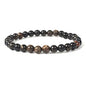 Justinstones Gem Semi Precious Gemstone 6mm Round Beads Stretch Bracelet 6.5 Inch - color: Biotite