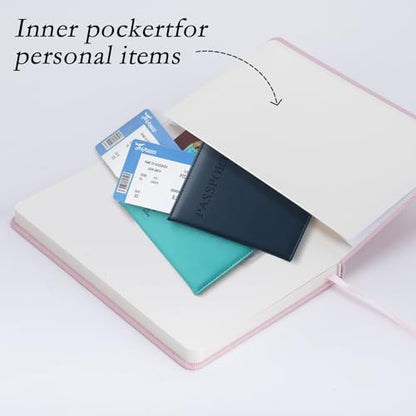 deli A5 Lined Journal Notebook, 160 Pages Hardcover Writing Notebook, 5.5"x8.2" College Ruled Notebook for Office, School, Work Notes (Pink) - color: Pink