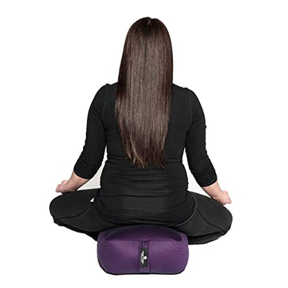 Hugger Mugger Zen Meditation Cushion - Wider Base, Use Horizontally or Vertically, Buckwheat Filled, Durable Fabric, Handmade in USA - color: Black