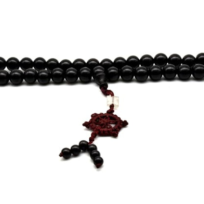 Zen Dear Unisex Natural Ebony Wood Buddhist Prayer Bead Necklace Bracelet Tibetan Prayer Mala Beaded Black - style: 10mm 108beads