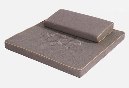Large and Meditation Cushion,Square Handcrafted Meditation Mat,Portable Foldable Floor Cushion Outdoor Coconut Fibre Linen Yoga Cushion(Size:28x28inch,Color:Gray) - color: Gray, size: 28x28inch