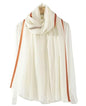 Luxury Cashmere Pashmina Style Shawl - Silk & Wool Blend Scarf, Lightweight Skin-Friendly Wrap - color: Gingham. - White