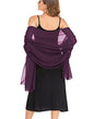 Shawls and Wraps for Evening Dresses Sheer Chiffon Women Elegant Soft Silky Wraps Wedding Bridal Scarf - color: Grape, size: 79*18‘’