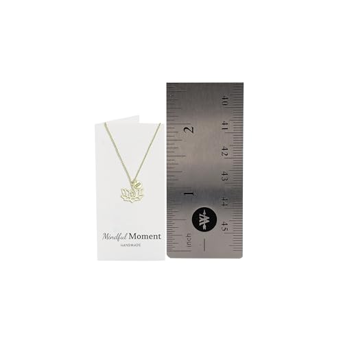 quan jewelry Yoga Lotus Flower Pendant Necklace with Om Symbol, Happy Birthday Gifts Ideas for Mom, Daughter, Women with Inspirational Quote on Gift Card - color: Gold Tone