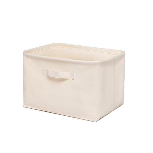 Foldable Storage Bins with Lids Cotton Canvas Rectangular Storage Box Ideal for Organization Lightweight and Durable (13.78 x 9.45 x 9.45) - size: 13.78 x 9.45 x 9.45"