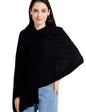 Soft Cashmere Blend Wrap Chic Scarf Stole for Women Wayfarer Travel Extra Large 87"x28" - color: Black