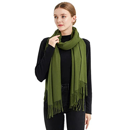Ciormis Pashmina Scarf for Women, Soft Pashminas Shawls and Wraps for Evening Dresses, Wedding Bride Bridesmaid Shawls Scarf - color: Dark Green