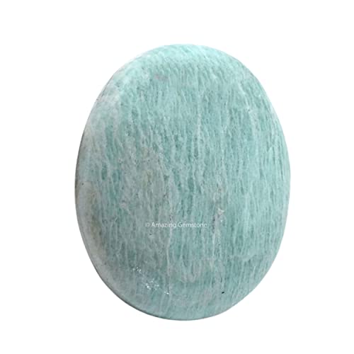 Amazing Gemstone Amazonite Crystals and Healing Stones - Large Palm Stone Crystals Piedra - Crystal for Good Luck, Balanced Positive Energy, Meditation - Unique Stocking Stuffers, Gifts for Women, Men - color: Amazonite