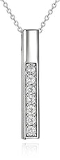 POPLYKE Chakra Necklace for Women 925 Sterling Silver Bar/Inifinity/Cross Necklace Mother Day Jewelry Gift for Women - style: April