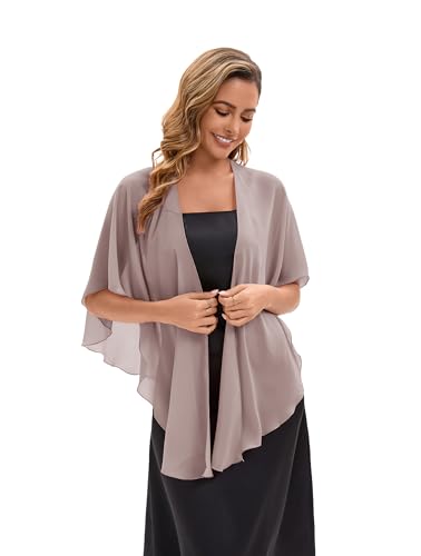 Baoqiya Chiffon Shawl Evening Scarf Shawls and Wraps for Women Wedding Party Bridal Scarves Cover Ups - color: Khaki