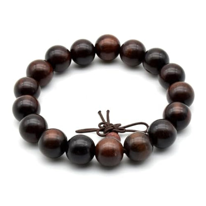 Zen Dear Unisex Natural Rosewood Prayer Beads Buddha Buddhist Prayer Meditation Mala Necklace Bracelet - style: 12mm 17 beads